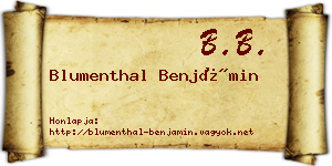 Blumenthal Benjámin névjegykártya